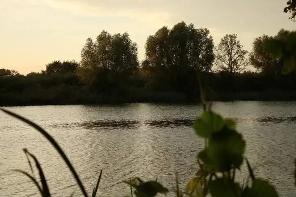 Lago Starogrodzkie Riva Del Lago Tramonto — Foto Stock