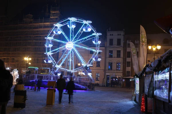 2021 Torun Polónia Mercado Natal Praça Mercado Torun — Fotografia de Stock