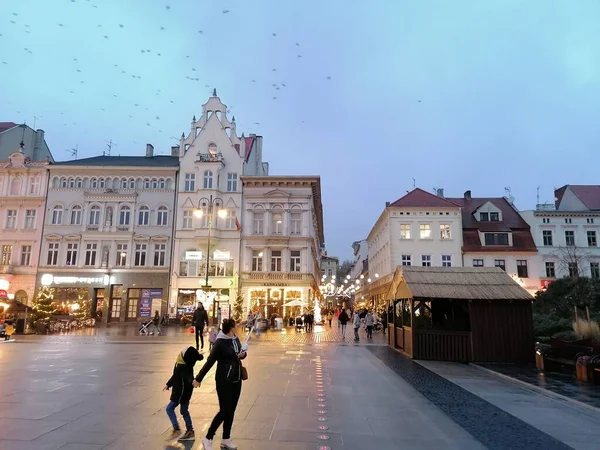 2021 Bydgoszcz Polonia Mercado Navidad — Foto de Stock