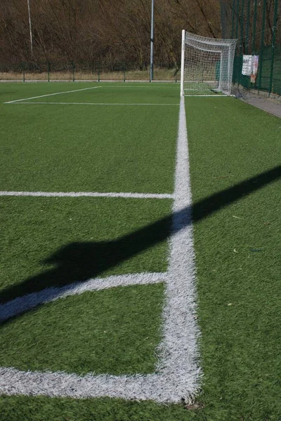 Terrain Entraînement Football Par Une Journée Ensoleillée — Photo