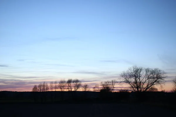 Een Kleurrijke Zonsondergang Lower Vistula Valley Kleurrijke Lucht — Stockfoto