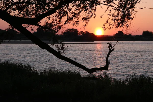 Sunset Vistula River — Zdjęcie stockowe