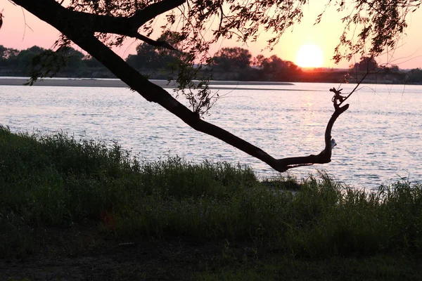 Sunset Vistula River — Φωτογραφία Αρχείου