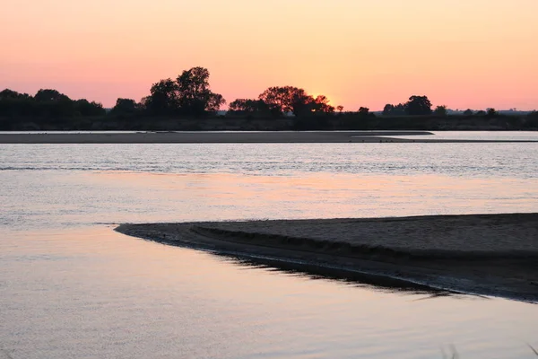 Sunset Vistula River — Φωτογραφία Αρχείου