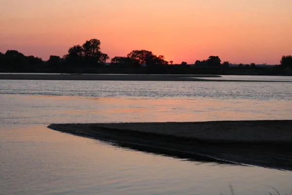 Sunset Vistula River — Φωτογραφία Αρχείου