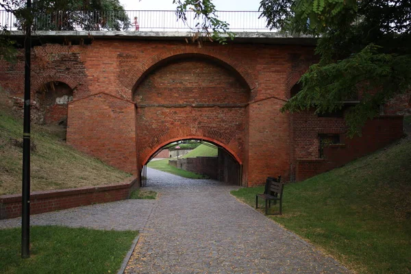 2022 Grudziadz Poland Defensive City Walls Priest Christian Street — стоковое фото