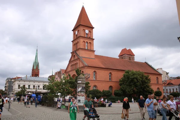 24.07.2022. Torun, Polonya. Eski kasaba, Torun 'daki Yeni Şehir Meydanı..