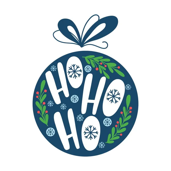 Ronde Kerstversiering Met Met Hand Getekend Belettering Tekst Vakantie Decoratie Vectorbeelden