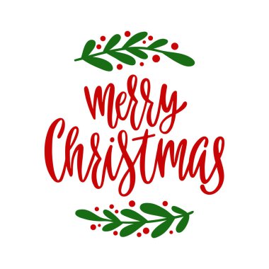 Mutlu Noel el yazmaları. Vektör çizimi izole edildi.