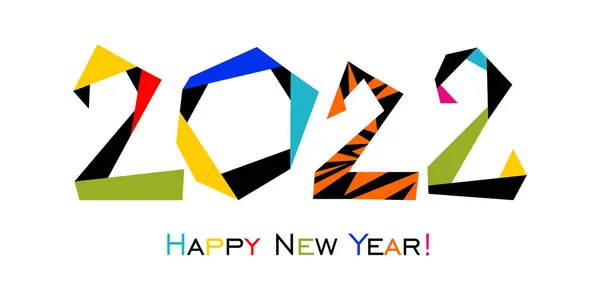 Feliz Año Nuevo 2022 Vector Diseño Texto — Archivo Imágenes Vectoriales