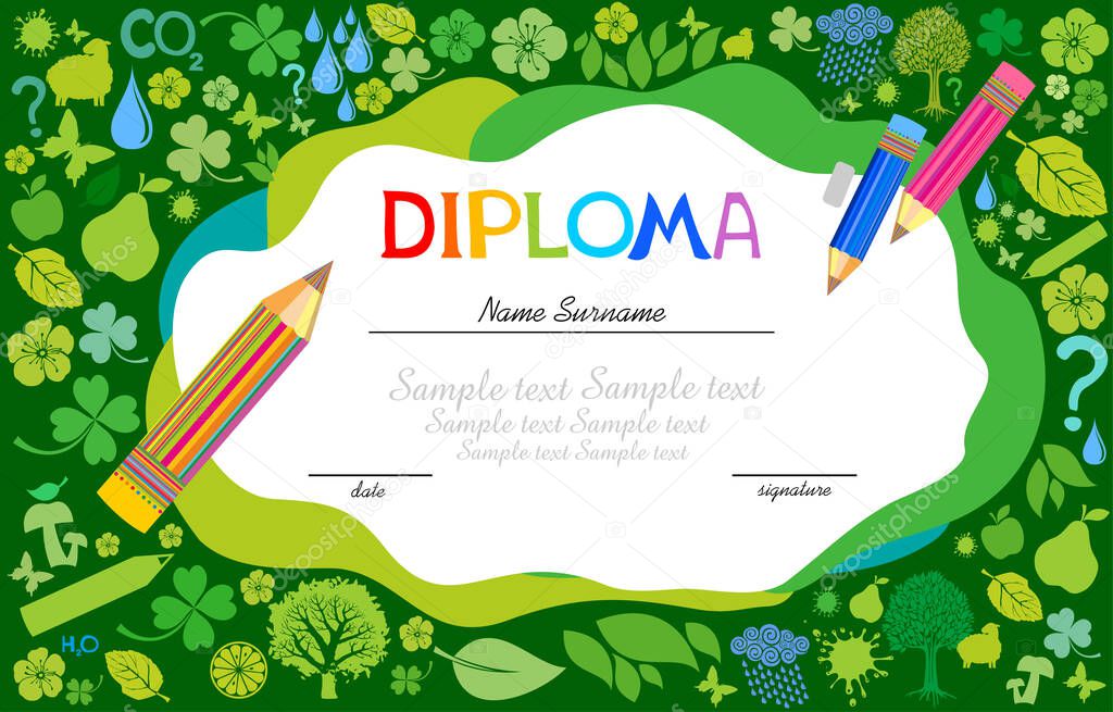 back to school concept, diploma, vector illustration