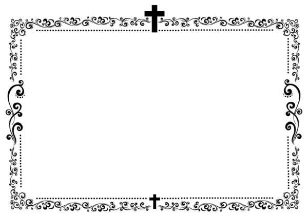 Черно Белая Векторная Иллюстрация Рамки Рисунком — стоковый вектор
