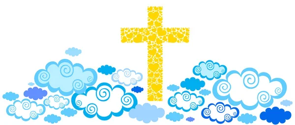 Illustrazione Vettoriale Simbolo Religioso Con Fiore — Vettoriale Stock