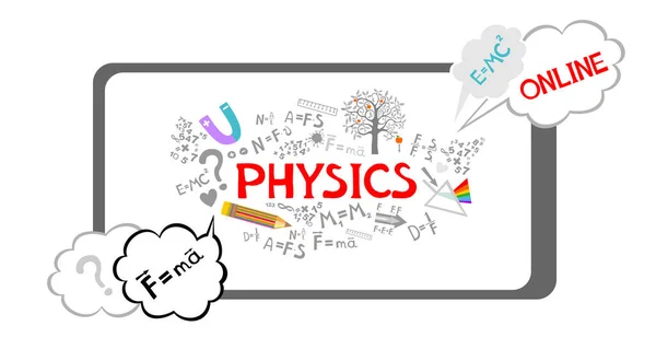 Schulischer Hintergrund Mit Text Und Schrift Physik — Stockvektor