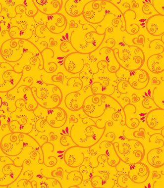 Soyut çiçeklerle kusursuz desen