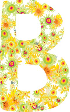 Çiçekli B harfi. 