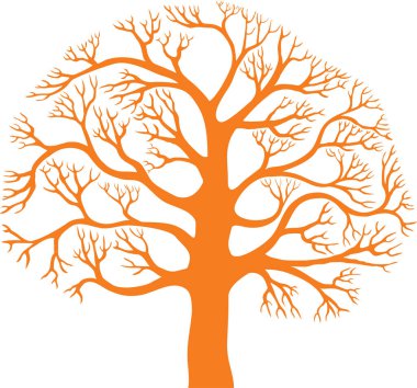 Ağaç beyaz arka plan üzerinde vektör çizim