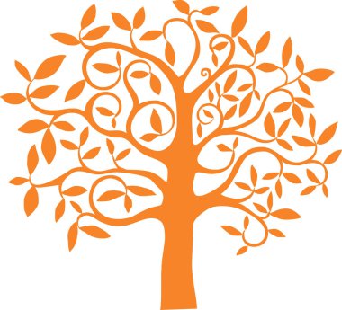 Ağaç beyaz arka plan üzerinde vektör çizim