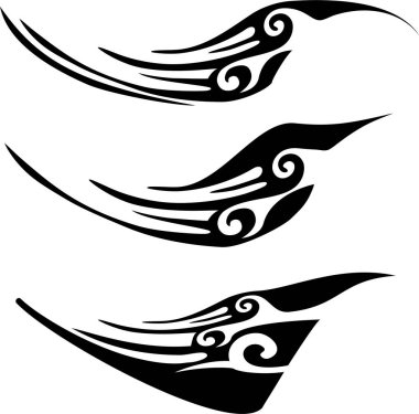 Siyah ve beyaz çizimler seti