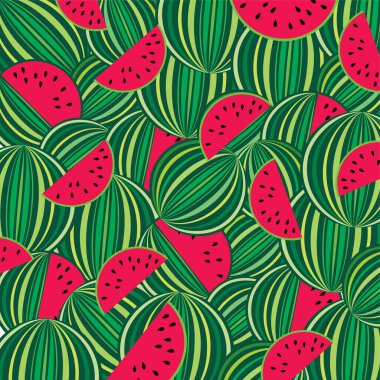 Karpuzlu kusursuz desen. vektör illüstrasyonu
