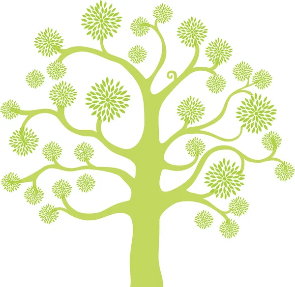 Tree Vector Illustration Auf Weißem Hintergrund — Stockvektor