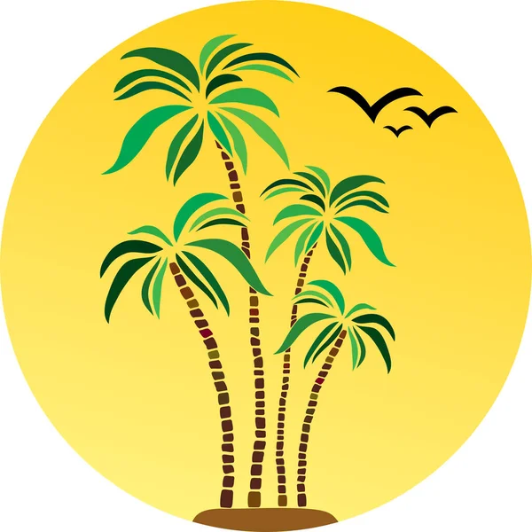 Palm Tree Icon White Background — Stock Vector