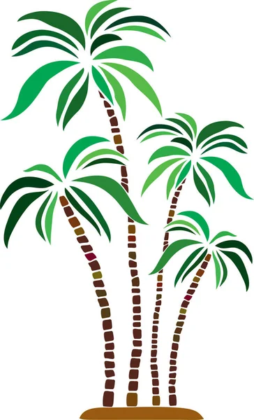 Palm Tree Illustration Vector White Background — Stock Vector