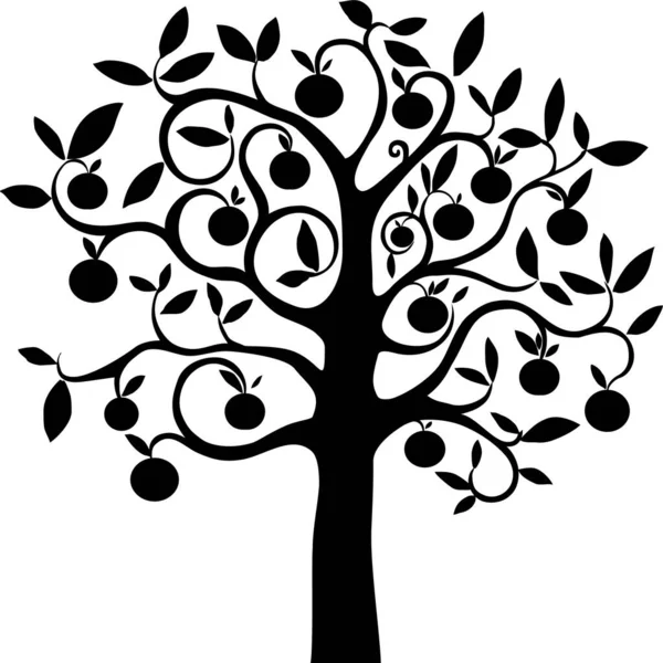 Vektorillustration Des Baumes Mit Ästen — Stockvektor