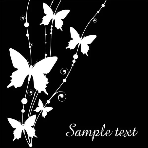 Ilustracja Kwiatów Motyli Białym Tle — Wektor stockowy