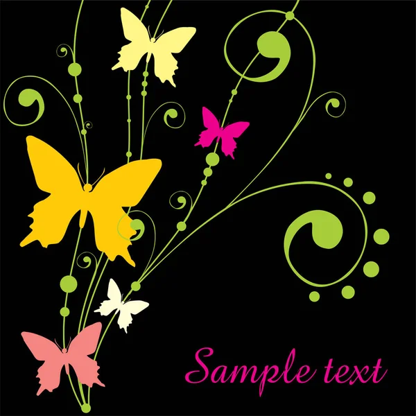 Квіткова Метеликова Ілюстрація Білому Тлі — стоковий вектор