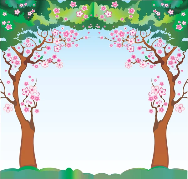 Векторна Ілюстрація Весняних Дерев — стоковий вектор
