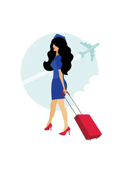 Woman Luggage Vector Illustration Design — Stock Vector