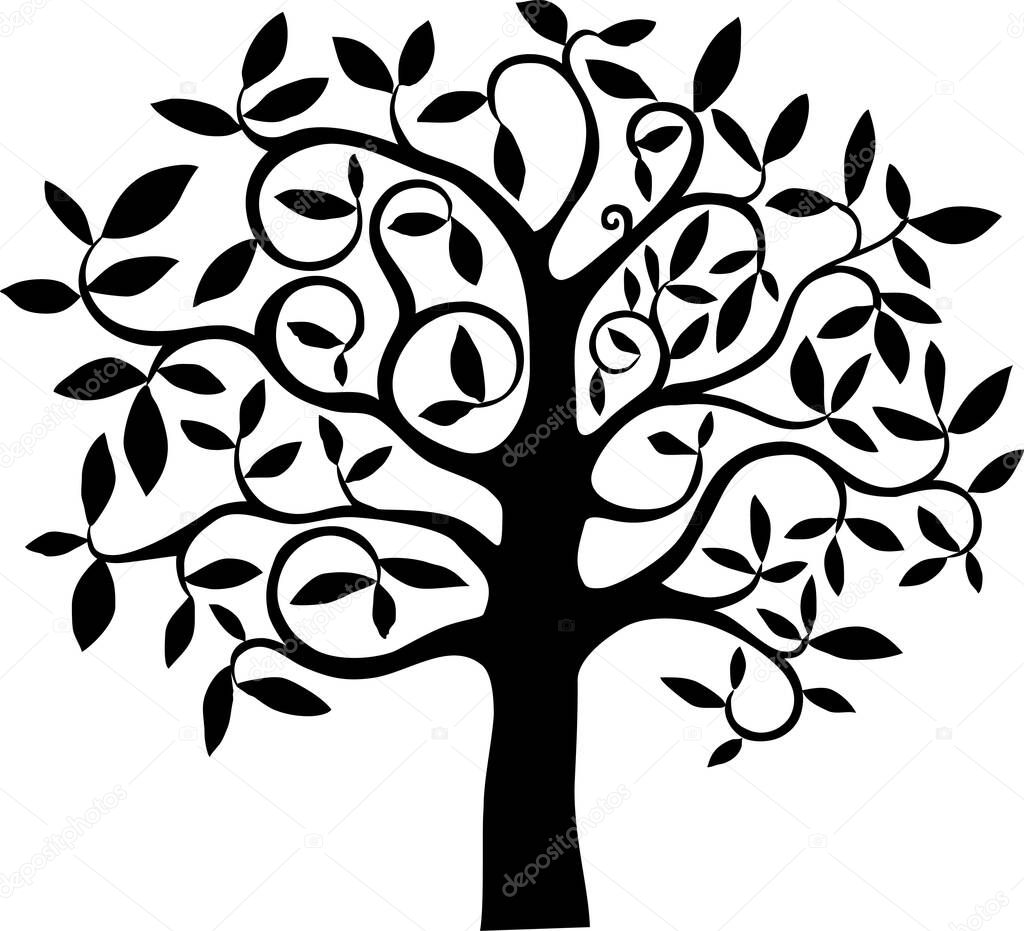 vector illustration of tree on white background