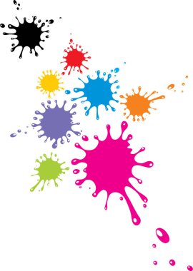 Soyut boya sıçramaları, vektör illüstrasyonu