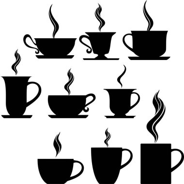 Kahve bardakları, vektör çizim seti