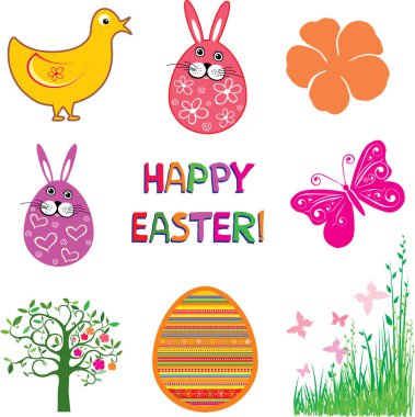 Mutlu Paskalya kartı ile yumurta, vektör çizim