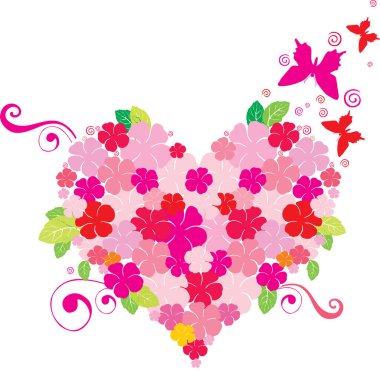 Sevgililer günü kalbinin vektör çizimi