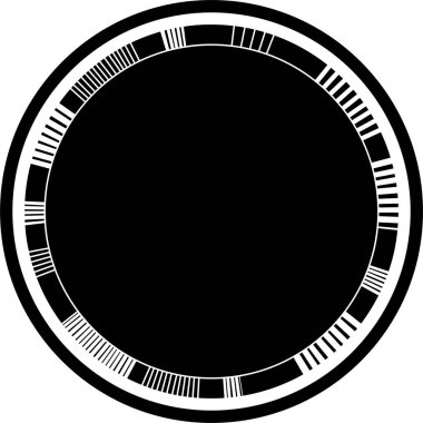 Siyah ve beyaz çemberin vektör çizimi