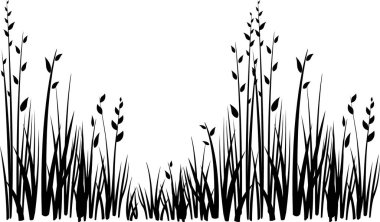 Çim ve bitkilerin vektör illüstrasyonu