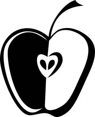 elma ikonu vektör illüstrasyonu 
