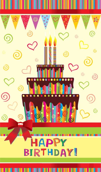 Happy Birthday Card Vector Illustration — Stock Vector