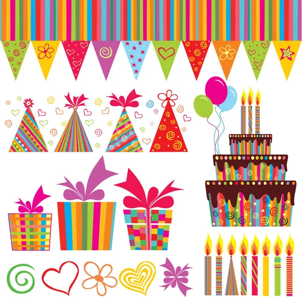Tarjeta Cumpleaños Feliz Ilustración Vectorial — Vector de stock