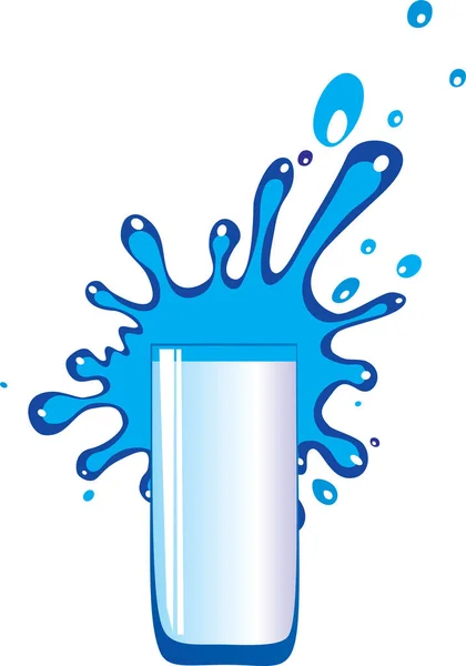 Melkfles Met Een Scheutje Water Vectorillustratie — Stockvector