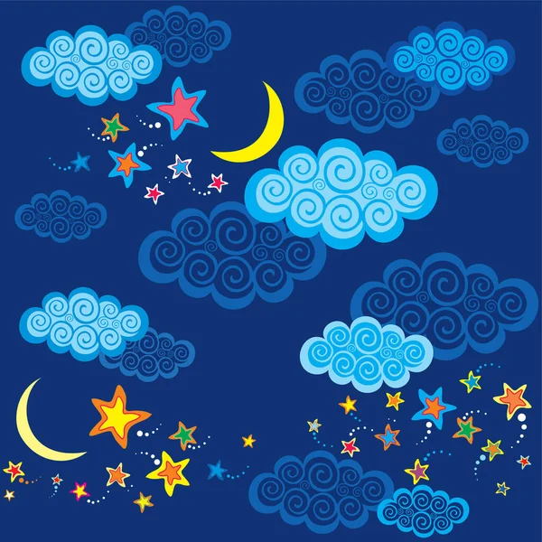 Vector Illustration Night Sky — Stock Vector