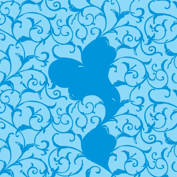 Vector Illustration Blue Floral Background — Stock Vector