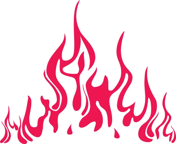 Ilustración Vectorial Llamas Fuego Rojas Blancas — Vector de stock