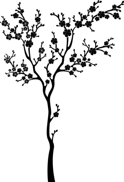 vektör çizim çiçek olan ağaç