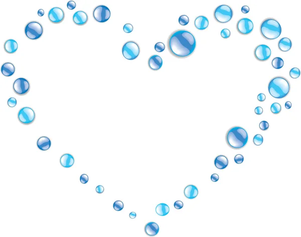 Сердце Голубой Воды Капли Белом Фоне Векторная Иллюстрация — стоковый вектор
