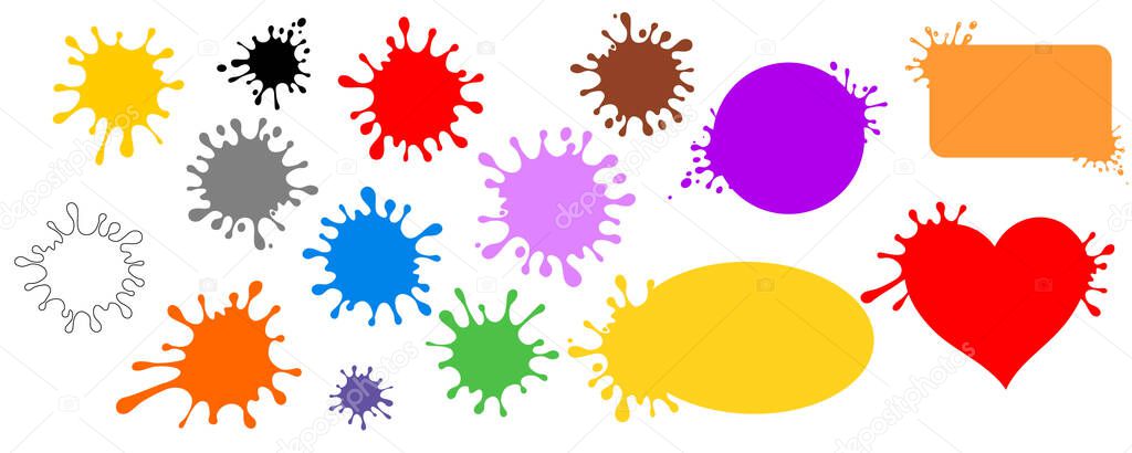 set of colorful abstract paint splashes. vector illustration.