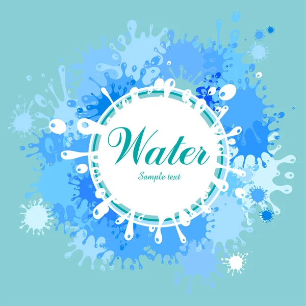 Abstracte Blauwe Achtergrond Watervlekken Spatten Water Ikoon Illustratie — Stockvector